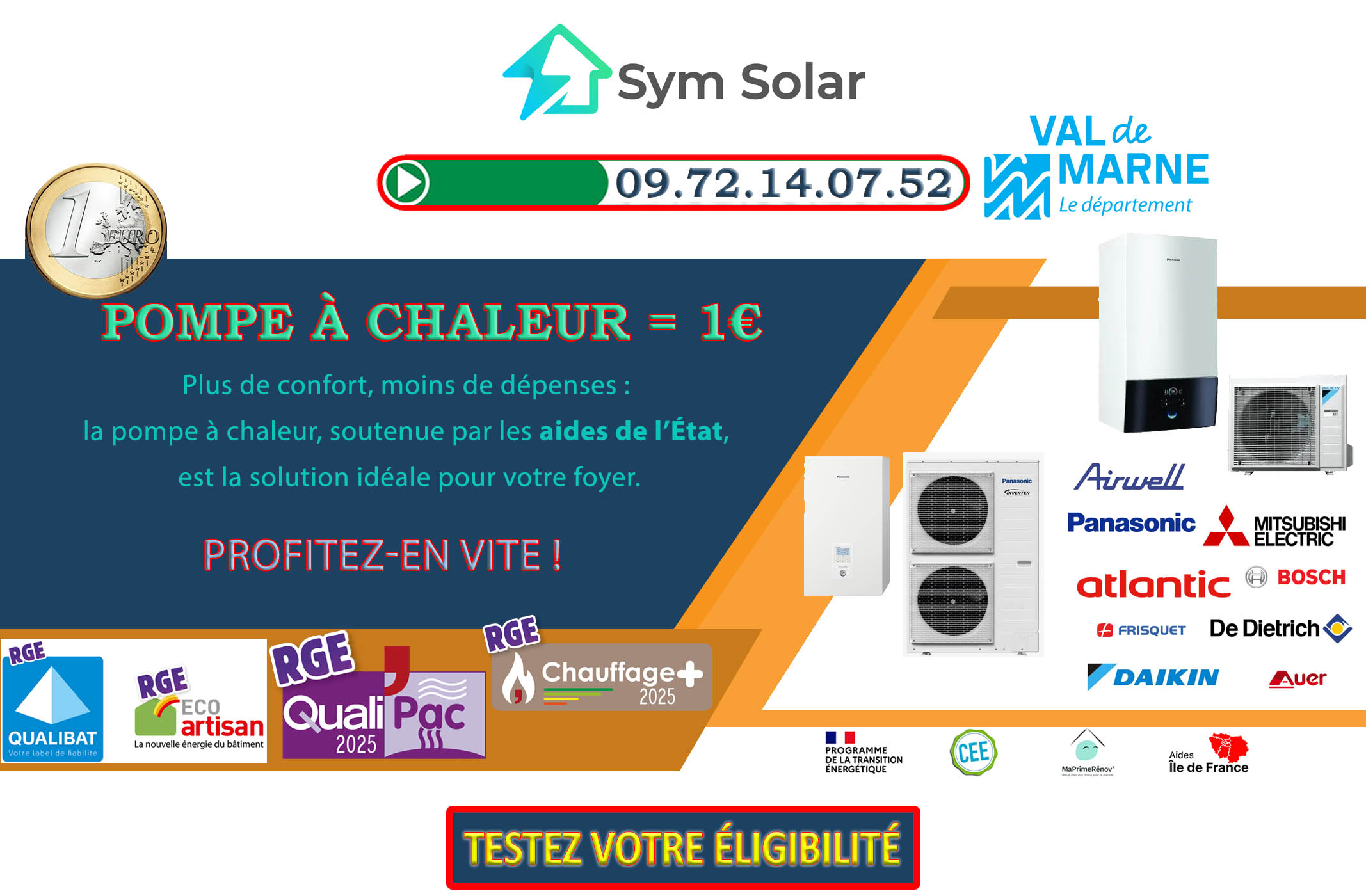 Pompe à chaleur 1 euro Creteil